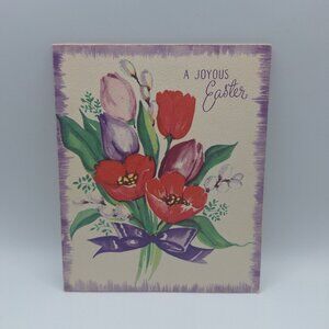 Vintage BAP Co Joyous Easter Floral Greeting Card Sentimental USA Craft Journal‎